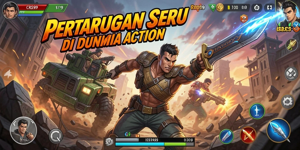 Screenshot menunjukkan aksi seru dalam permainan CRS99.