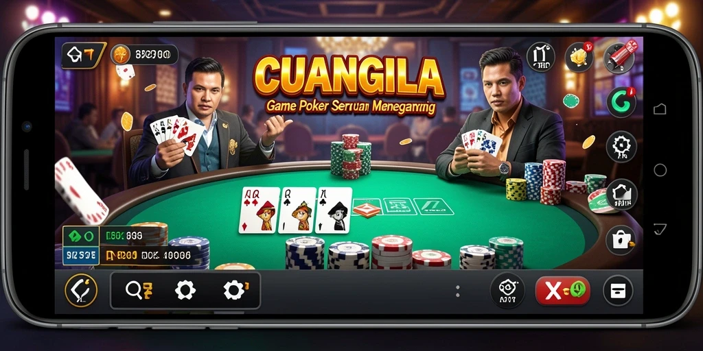 Tangkapan layar CUANGILA menampilkan momen seru dalam permainan Poker.