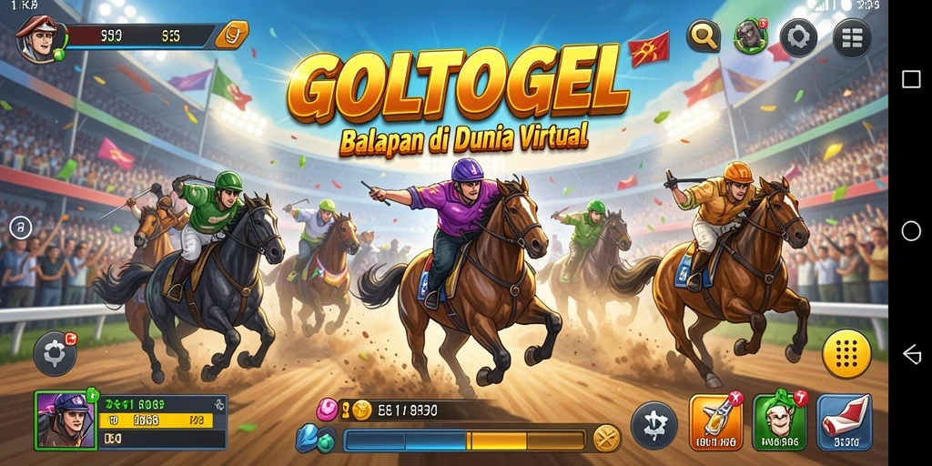 Tampilan gameplay GOLTOGEL yang menampilkan serunya balapan.