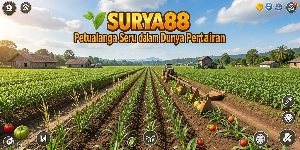 Tampilan gameplay menarik di SURYA88 dengan ladang yang subur.