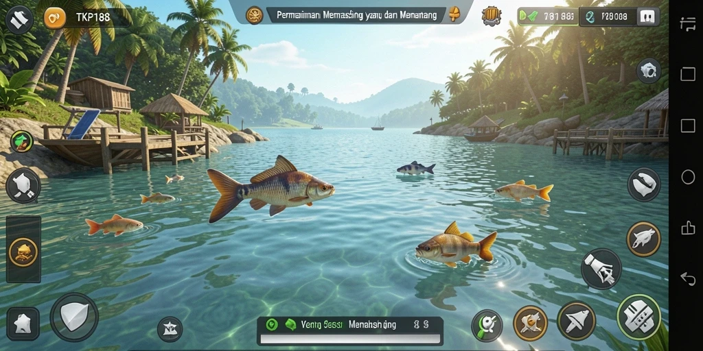 Tampilan gameplay TKP188 yang menarik saat memancing ikan.
