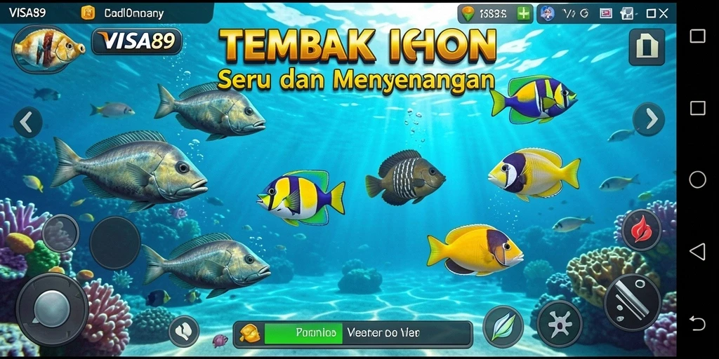 Tampilan menarik dari gameplay seru Tembak Ikan di VISA89.